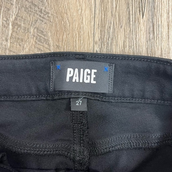 PAIGE Constance Skinny Slit Hem Black Jeans - Picture 13 of 13